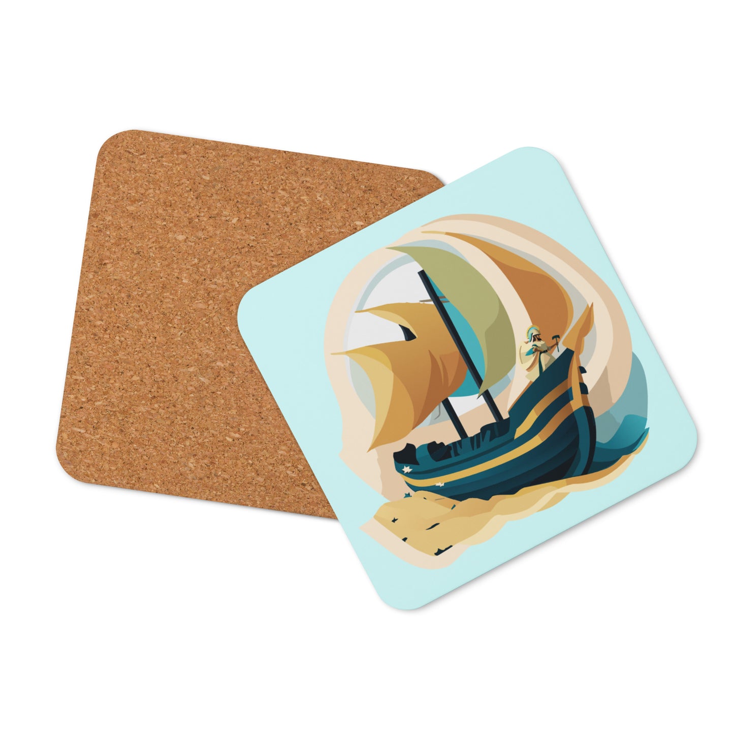 Ship of Theseus Cork-Back Coaster