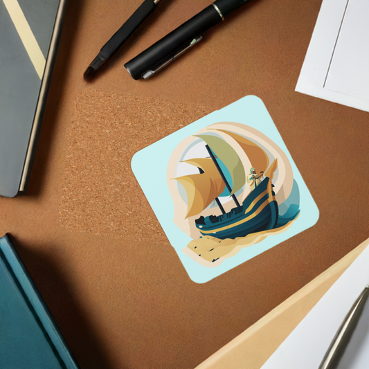Ship of Theseus Cork-Back Coaster