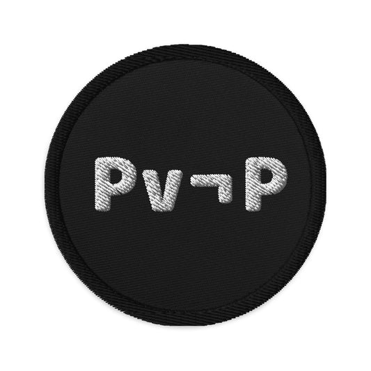 Law of Excluded Middle: Embroidered Twill Patch (White on Black)