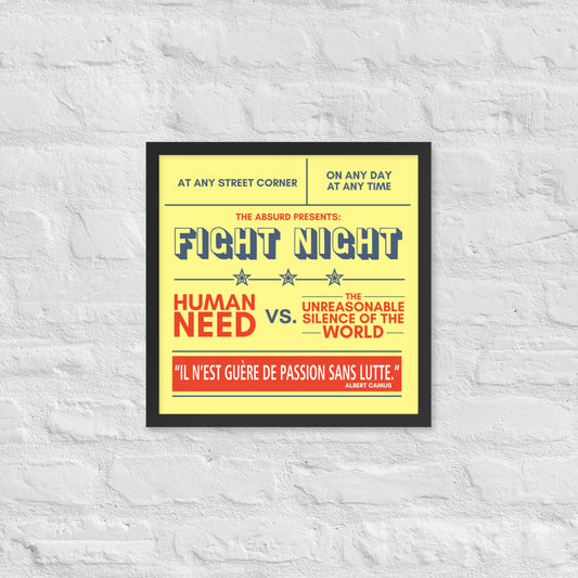 Fight Night Poster: Human Need vs. The Unreasonable Silence of the World
