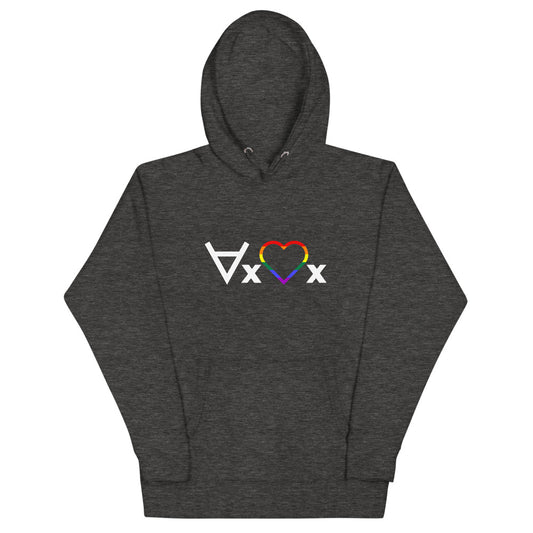 Love Everyone: Logic Pride Heart Outline Hoodie