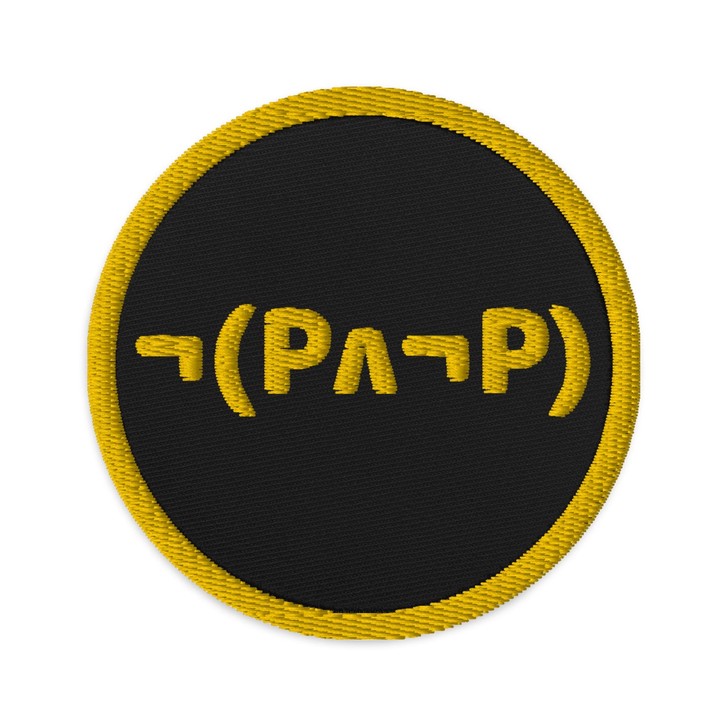 Law of Non-Contradiction: Embroidered Twill Patch (Gold on Black)