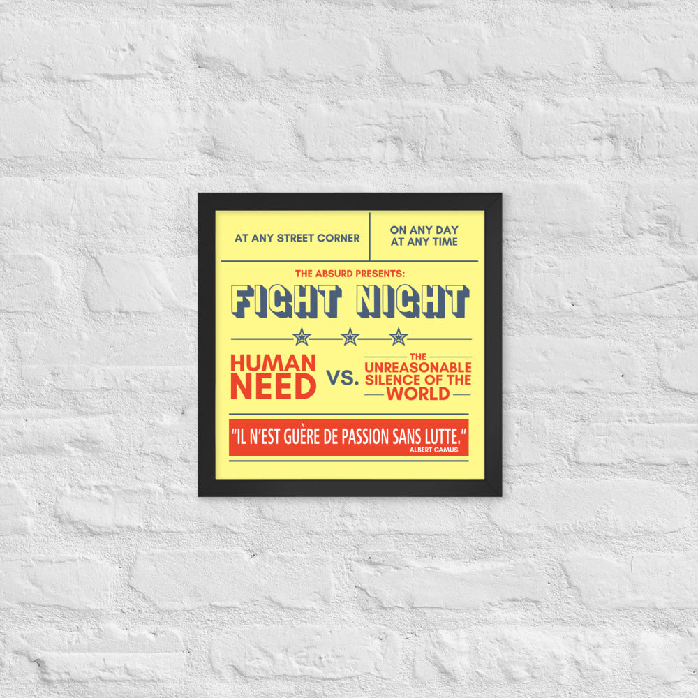 Fight Night Poster: Human Need vs. The Unreasonable Silence of the World
